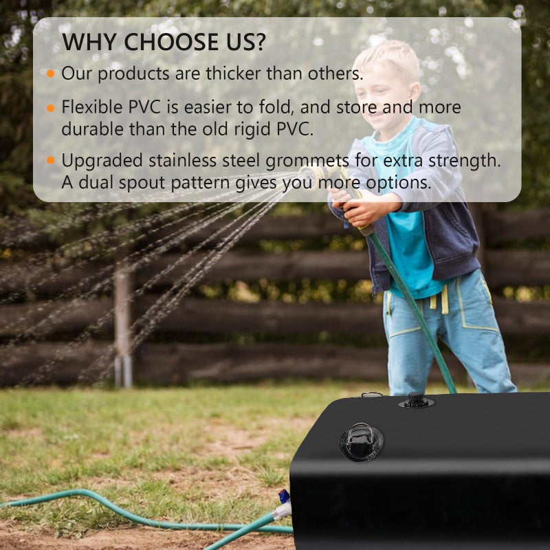 Rodelna Foldable Portable Water Tank - 30 GAL Large Water Storage with 3/4" PVC Spigot and Hose Kit for Camping, Garden, Emergency Use - Image 5
