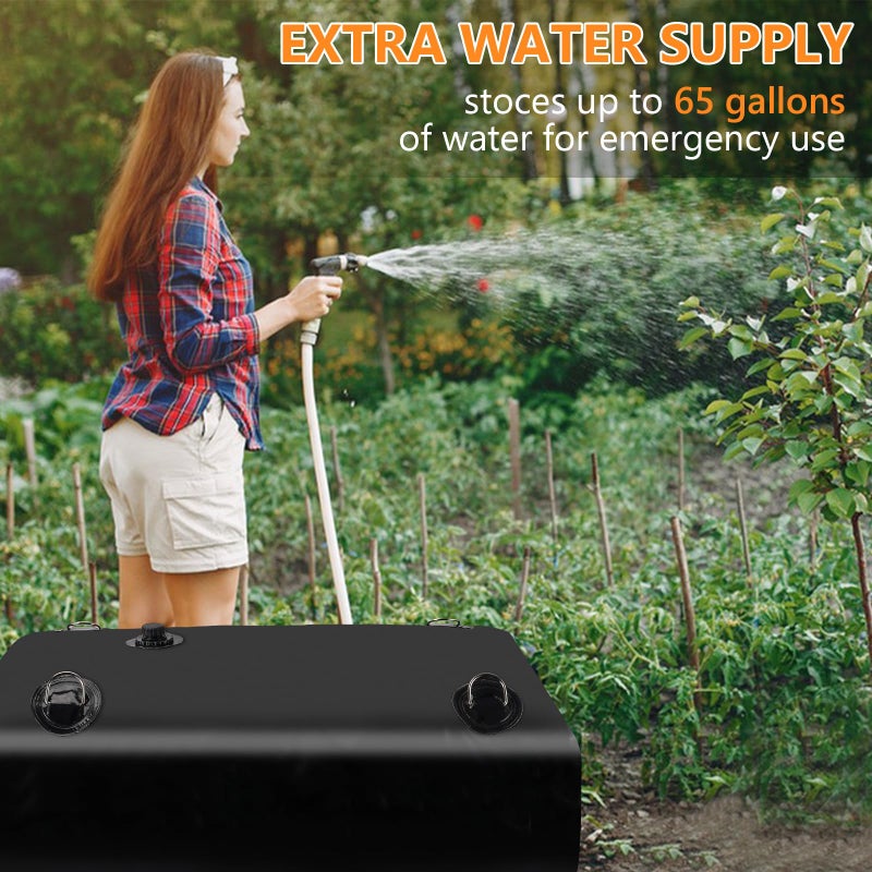 Rodelna Foldable Portable Water Tank - 30 GAL Large Water Storage with 3/4" PVC Spigot and Hose Kit for Camping, Garden, Emergency Use - Image 2