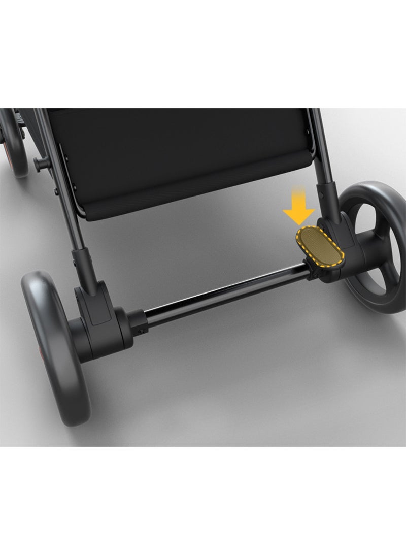 ليموس عربة أطفال مع صينية محمولة وخفيفة الوزن وقابلة للطي، عربة أطفال ثنائية الاتجاه بمقبض قابل للتعديل ومقعد قابل للعكس وسلة تخزين - Image 4