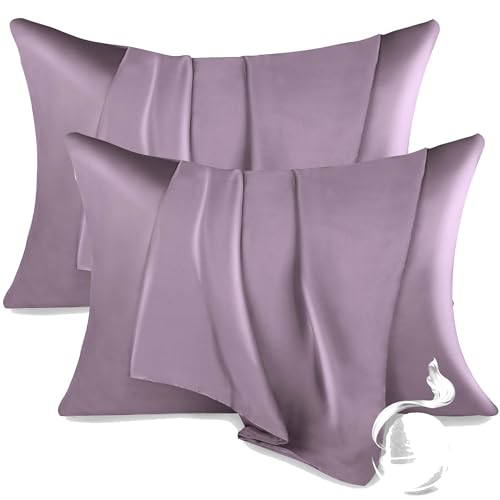 RAGGLE Sedt of 4 Satin Silk Pillowcase for Hair and Skin Standard Size 18"X 28" with Soft Breathable Smooth Cooling Pillow Covers for Sleeping or Pillow Protector (4, Rose Pink) - Image 1