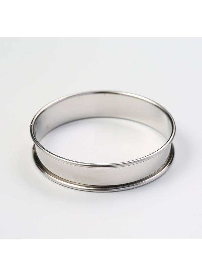 Stainless Steel Tower Ring Pizza Topping Ring Double Curling Round Biscuit Mould Tower Mould Cake Tart Mould Muffin Mould-Specifications:Large Tower Circle - Image 1
