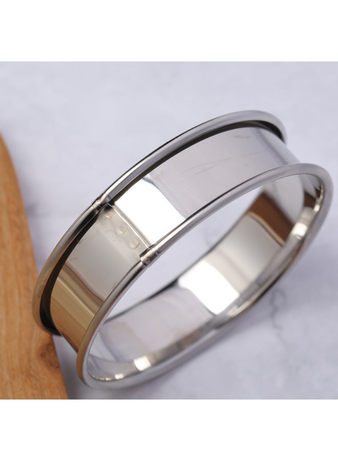 Stainless Steel Tower Ring Pizza Topping Ring Double Curling Round Biscuit Mould Tower Mould Cake Tart Mould Muffin Mould-Specifications:Large Tower Circle - Image 4