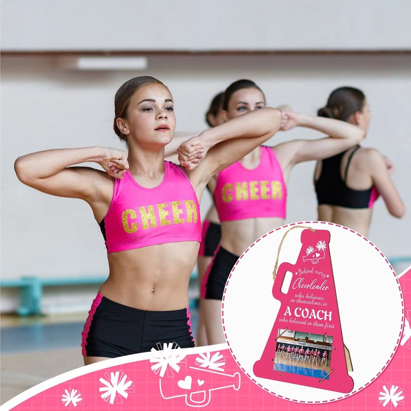 Qunclay Qunclay 8 Pcs Cheer Coach Frame Gift Cheerleading Coach Cheerleader Frame Wood Photo Picture Frame with Pen Thanks You Coach Gift from Team Coaches Appreciation Plaque for Office Home Desk Decor - Image 5