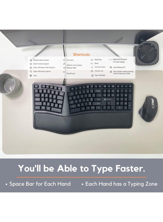 Ergonomic keyboard with buffer wrist rest USB wired keyboard laptop - Image 4