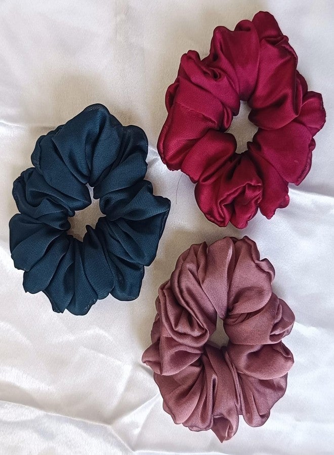 GOAWAY Georgette Scrunchies For Women? Stylish Soft Handmade Scrunchie With Strong Elastic Rubber Band Hair Accessories Women ||3 Combo||(Multicolour) - Image 1