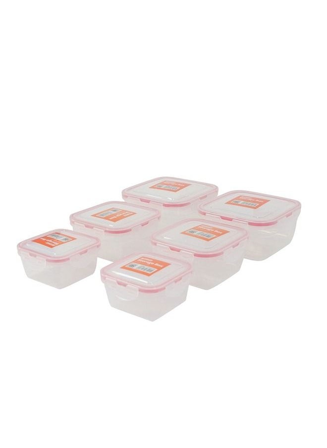 Yonovo Plastic Airtight Container Storage Box Set 6 Piece Storage & Organization Containers Shelf Baskets Pantry Boxes for Organizing Cabinets bin, Red  - Image 2
