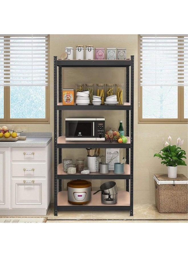 M.A&F's 5-Tier Storage Shelves, Garage Storage, Boltless Assembly, Adjustable Shelving Unit, for Shed Warehouse Basement Kitchen (Black) - Image 5