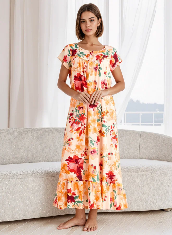 Splash FAV Floral Print Viscose Night Gown