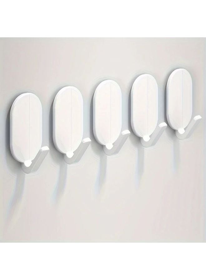 5 Pack Black Heavy Duty Adhesive Hooks Easy Install Wall Mounted Hanger For Towels Robes - Image 2