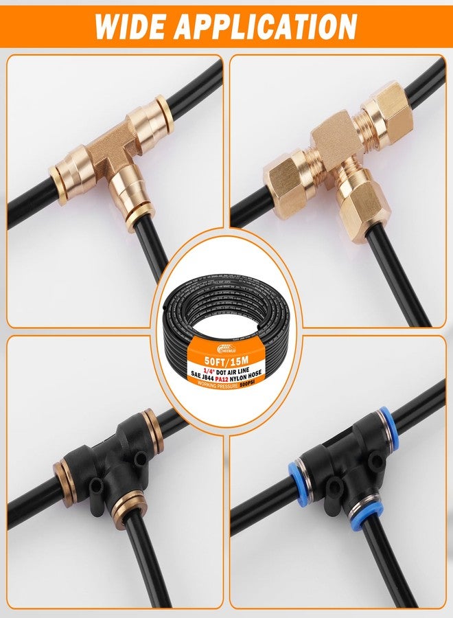CheeMuii 50 FT 1/4 DOT Air Line 1/4" PA12 Nylon DOT Air Hose 15.2 Meter 1/4 Inch OD Air Tubing SAE J844 Air Brake Line for Semi Truck Trailer or Industrial Air System - Image 5