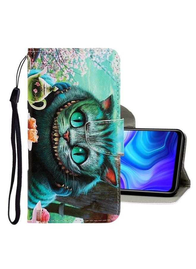 HuHa Case Cover For Xiaomi Redmi 9C 3D Colored Drawing Horizontal Flip PU Leather Case with Holder & Card Slots & Wallet Green Eyes 