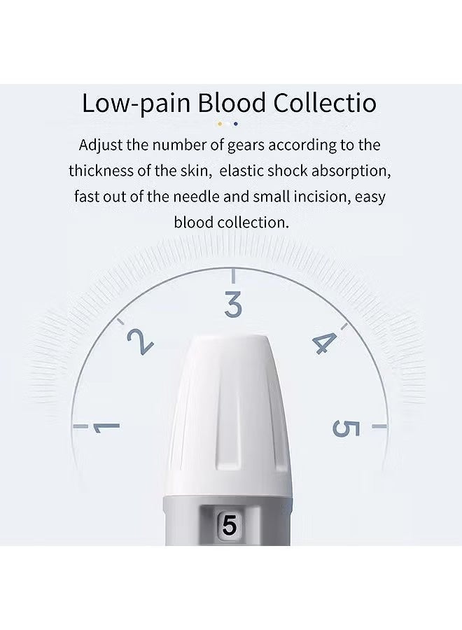 100 شرائط اختبار + 100 Lancets Blood Glucose Monitor Kit - مقياس اختبار مرض السكري عالي الدقة بدون نظام ترميز ، ويشمل جهاز إطلاق لمراقبة السكر في الدم بسهولة - Image 5