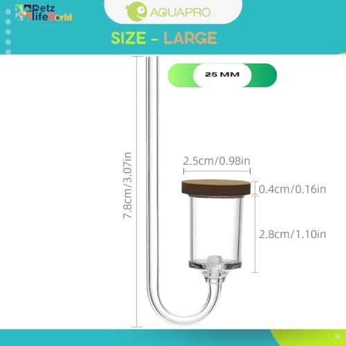 VAYINATO Aquapro Acrylic Microbubbles Co2 Diffuser For Planted Aquarium With Bulid In Bubble Counter|Break Proof|Leakproof(Large-25Mm-Suits Upto 4 Feet) - Image 4