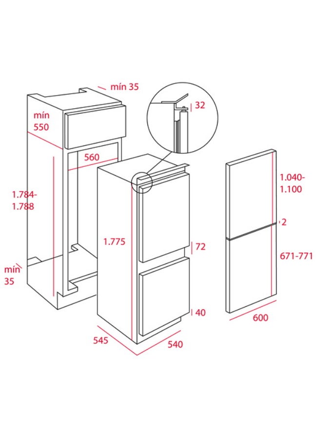 TEKA Built-in No Frost Combi With A++ Energy Class in 170 cm CI3 350 40634573 White - Image 2