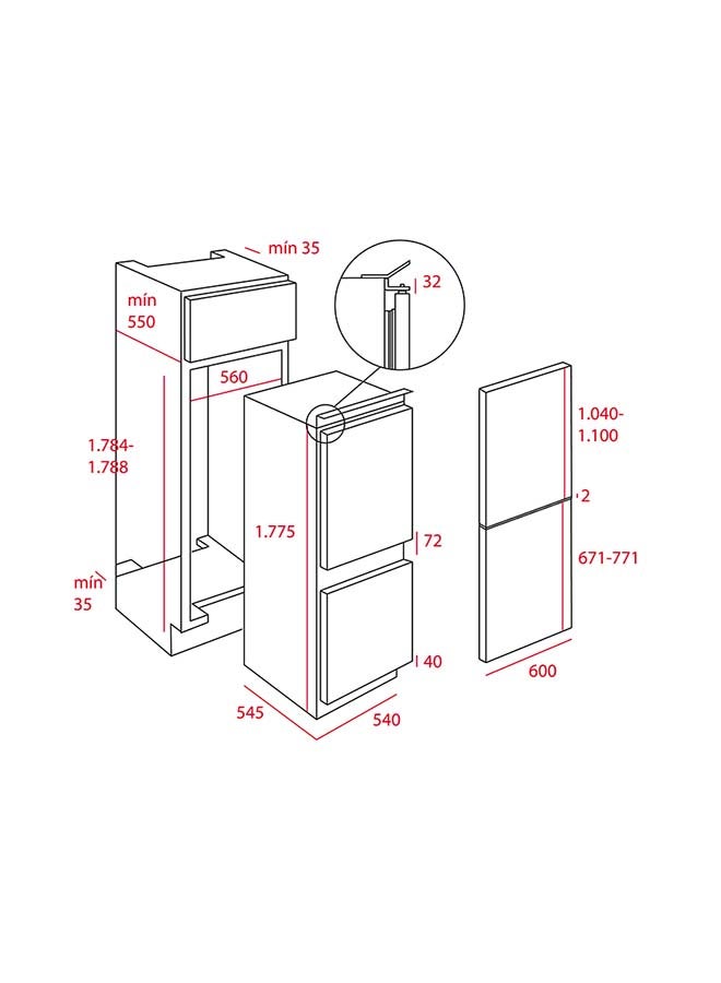 TEKA Built-in No Frost Combi With A++ Energy Class in 170 cm CI3 350 40634573 White - Image 3