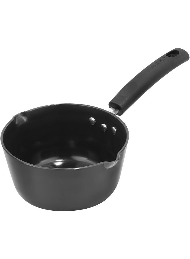 Vinod Hard Anodized American Sauce Pan without Lid - 14 cm, 1 Litre - Image 1