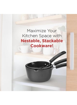 Vinod Hard Anodised American Sauce Pan without Lid, 14 cm, 1 L - view 4