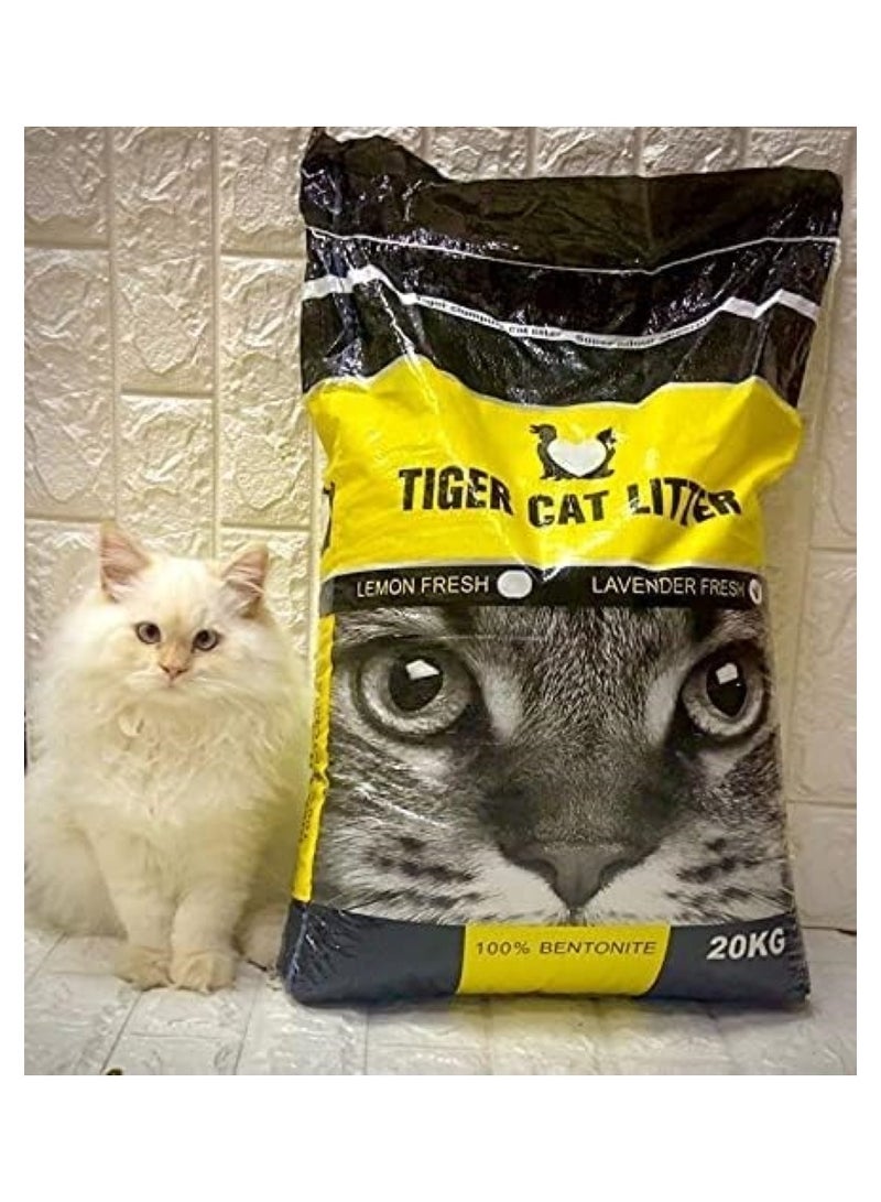 تايجر فضلات القطط 100% بنتونيت لافندر طازج 20 كجم - Image 3