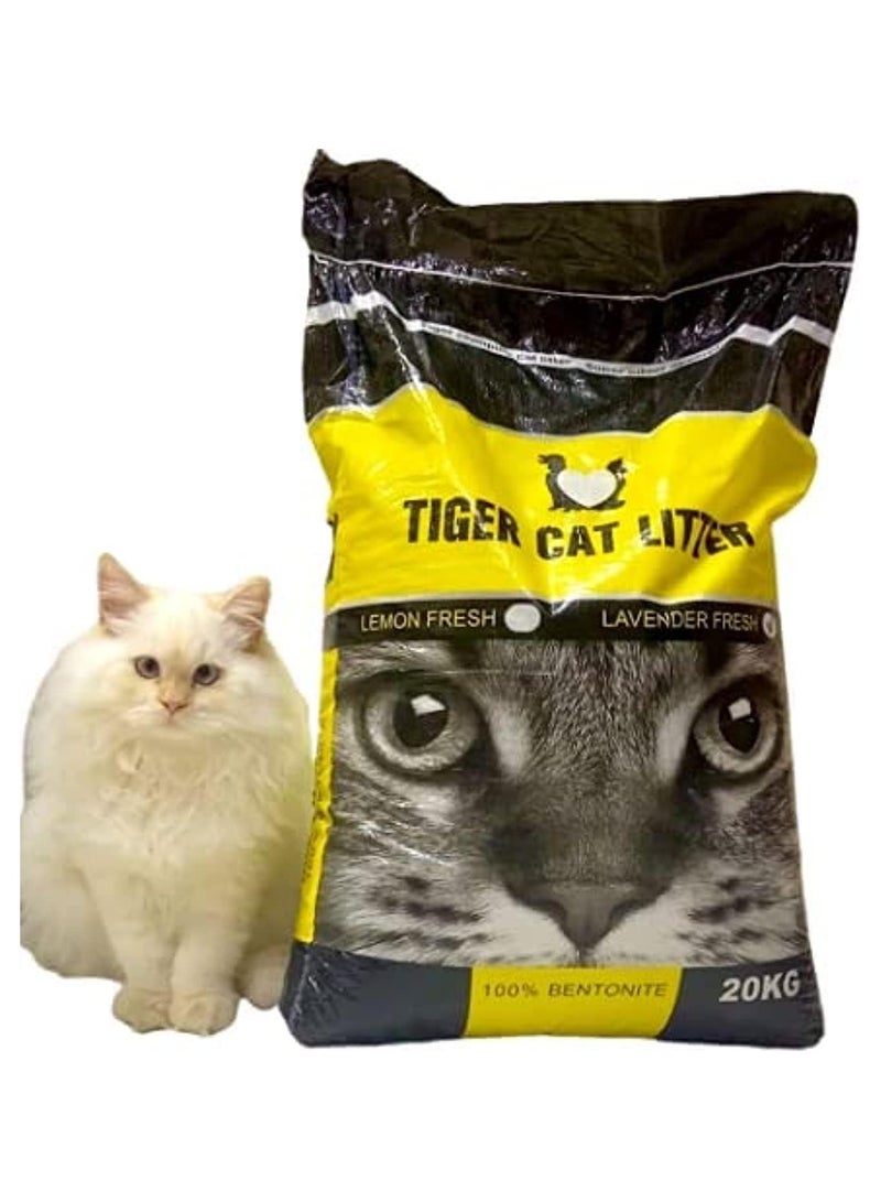 تايجر فضلات القطط 100% بنتونيت لافندر طازج 20 كجم - Image 4