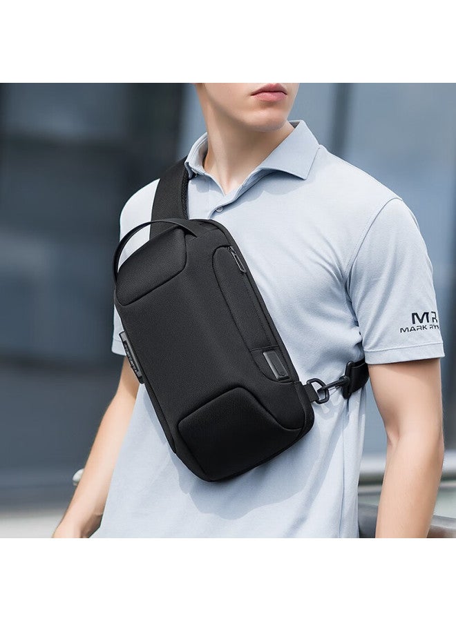 Mark Ryden Chest Bag, Men's Shoulder Bag With Password Lock, Crossbody Bag, Large Capacity Travel Backpack, Water-resistant Mr7116 Elite Gray - Image 5