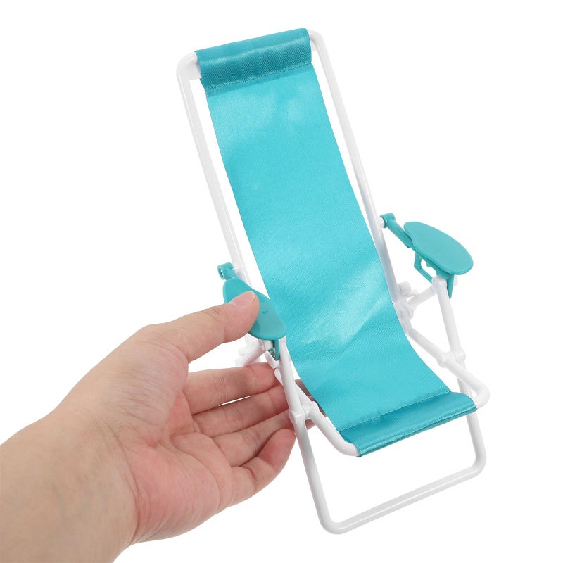 Miniature Folding Beach Chair Green DIY Dollhouse Furniture Accessory Model - Image 4