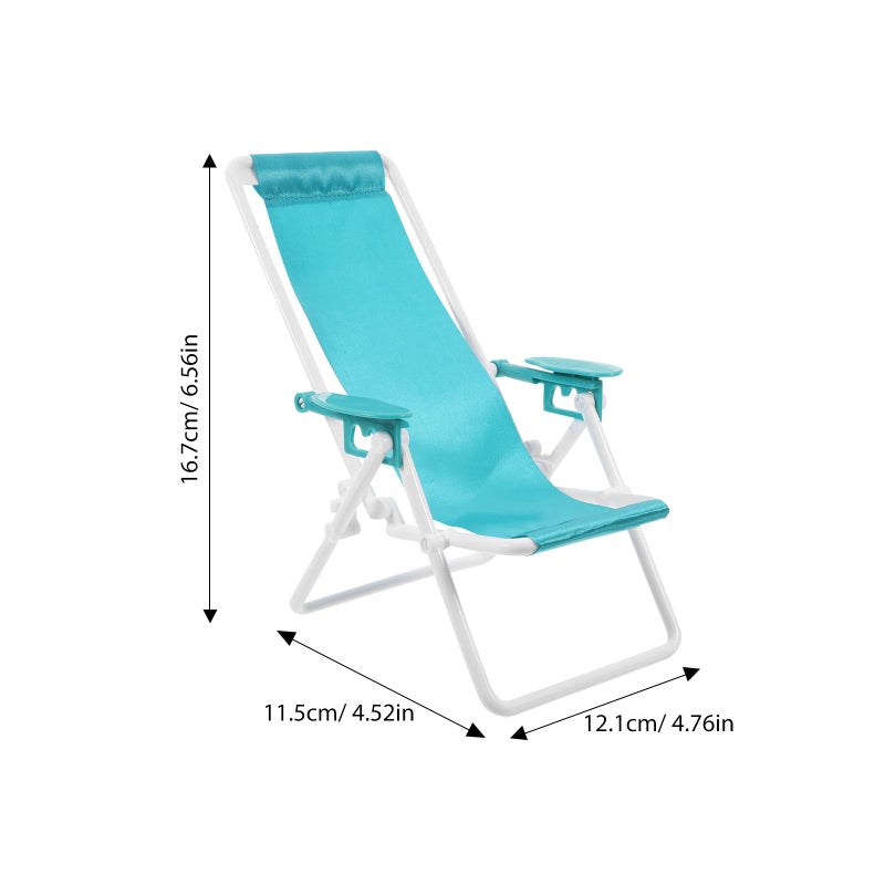Miniature Folding Beach Chair Green DIY Dollhouse Furniture Accessory Model - Image 3