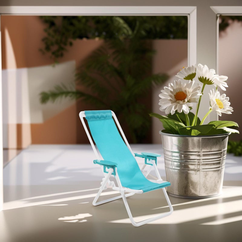 Miniature Folding Beach Chair Green DIY Dollhouse Furniture Accessory Model - Image 5