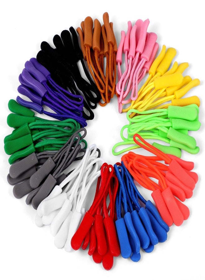 Alrhso 120 Pcs Zipper Pull Replacement, Strong Cord Fixer Zippers Pulls Zipper Pull Tabs Extender Cord for Clothes for Clothes Luggage Backpacks Jackets Handbag Tent(Colorful) - Image 1