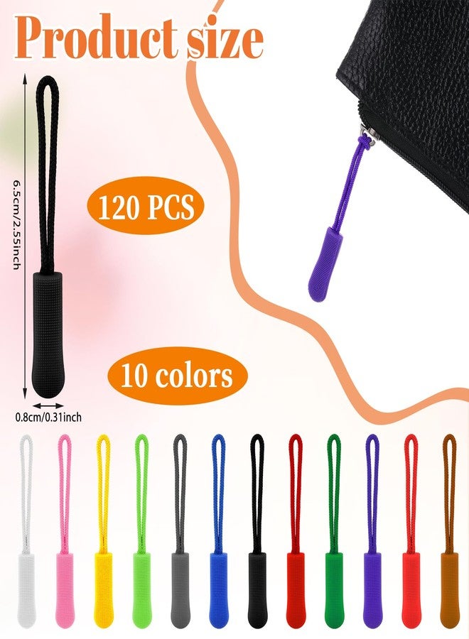 Alrhso 120 Pcs Zipper Pull Replacement, Strong Cord Fixer Zippers Pulls Zipper Pull Tabs Extender Cord for Clothes for Clothes Luggage Backpacks Jackets Handbag Tent(Colorful) - Image 2