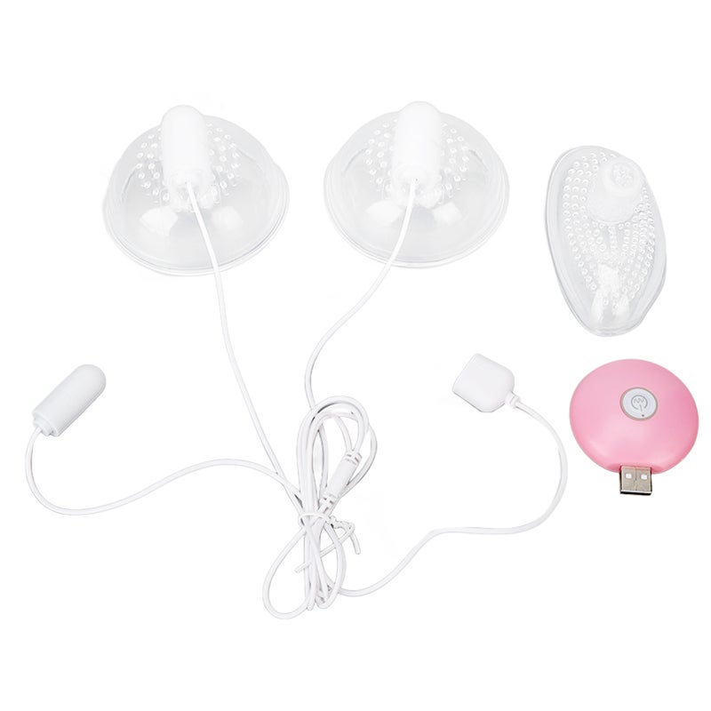 Electric Breast Massager 3 Heads Soft Silicone Wearable Design - 10 Modes Prevent Clogged Ducts Breast Massage Machine for Postpartum Recovery Home Travel - Image 1