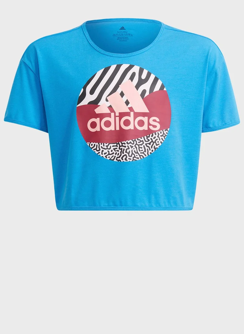 Adidas Youth 3 Stripe Graphic T-Shirt