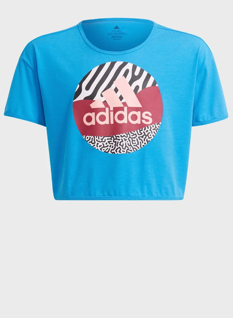 Adidas Youth 3 Stripe Graphic T-Shirt
