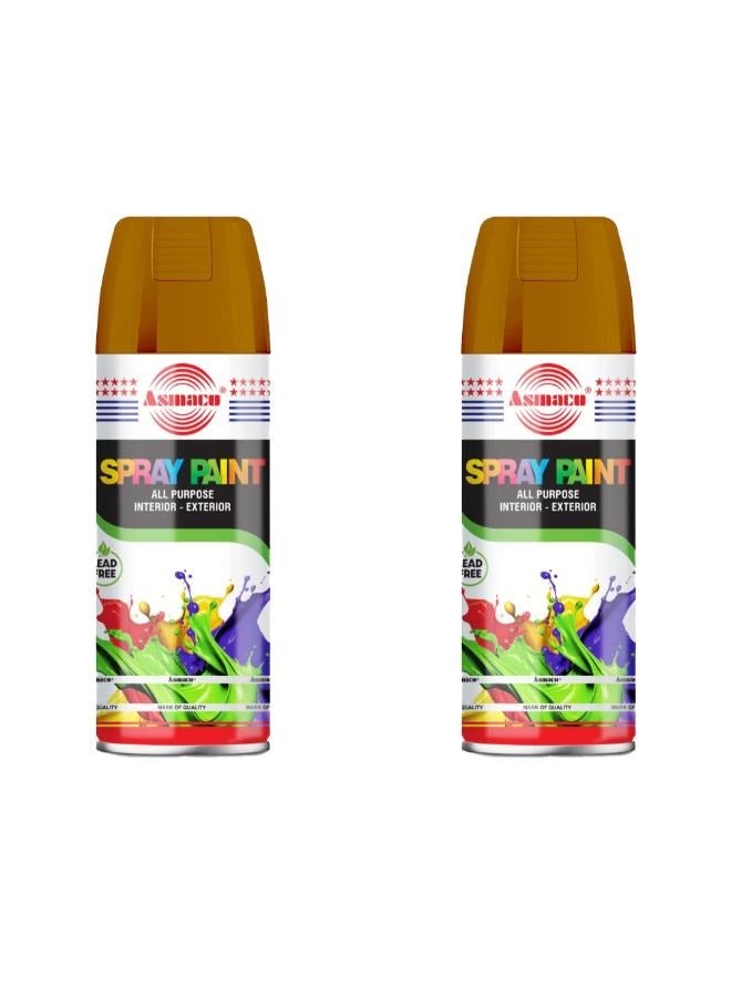 Asmaco Spray Paint - Ocher Brown - 400 Ml - Set of 02