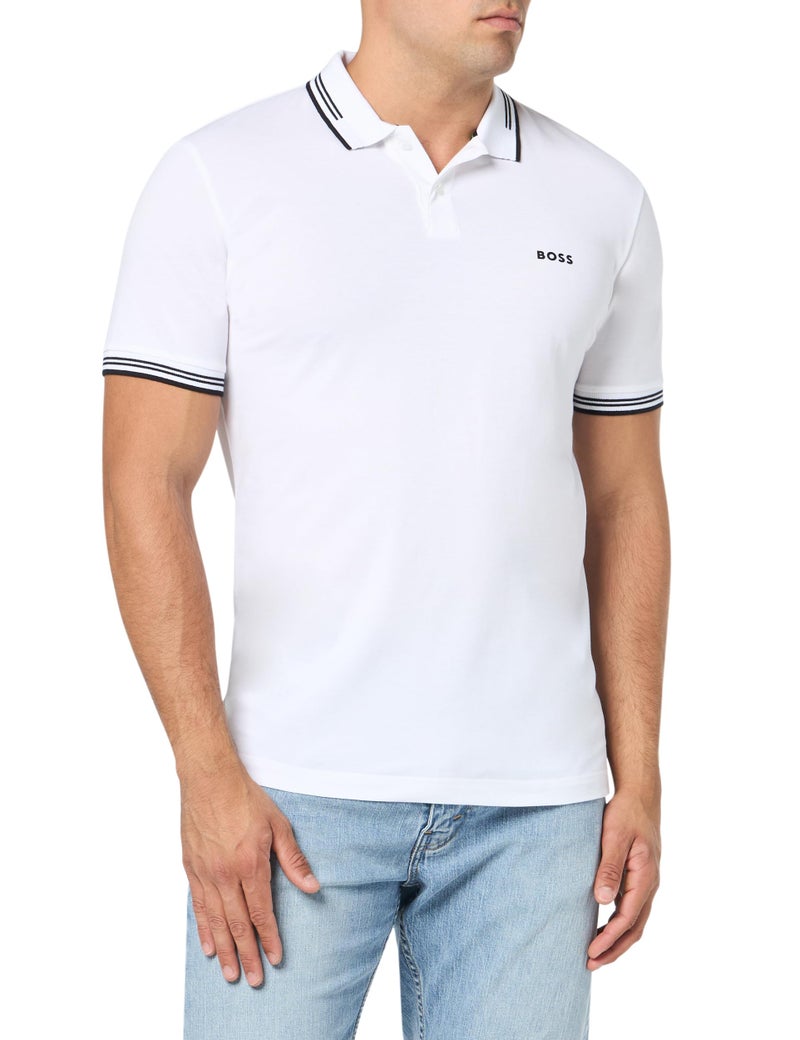 BOSS Paul Modern Essential Polo, Clean White, XL - Image 1
