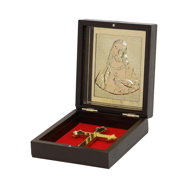 INTERNATIONAL GIFT Gold Plated Jesus God Idol Christian Prayer Box Religious Gift Set with Devotional Accessories for Worship Gifting and Spiritual Blessings - Image 2