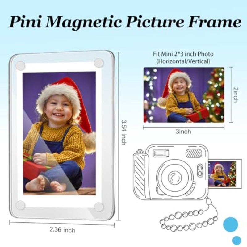 Pcs Acrylic Fridge Magnetic Frames for Photos Mini Pictures- Double Sided Clear Fridge Magnetic Frame for Refrigerator Locker Whiteboard Metal Cabinet, Classroom Photo Display 2.36 x 3.54 Inch - Image 2