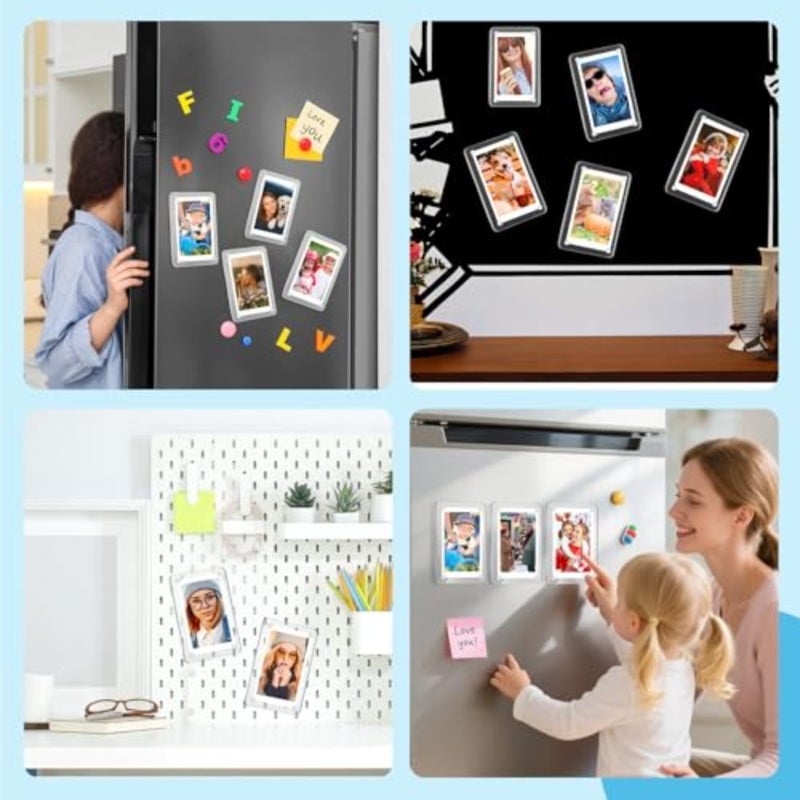 Pcs Acrylic Fridge Magnetic Frames for Photos Mini Pictures- Double Sided Clear Fridge Magnetic Frame for Refrigerator Locker Whiteboard Metal Cabinet, Classroom Photo Display 2.36 x 3.54 Inch - Image 5