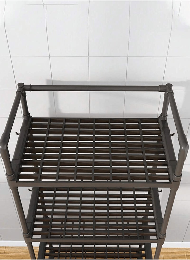 BestStore 5-Tier Storage Shelf Organizer for Kitchen Bathroom Shelves Garage Home Pantry Closet Office.Multi Rack Stand Units with Hooks and Handle for Jar and Bottles  - Image 2