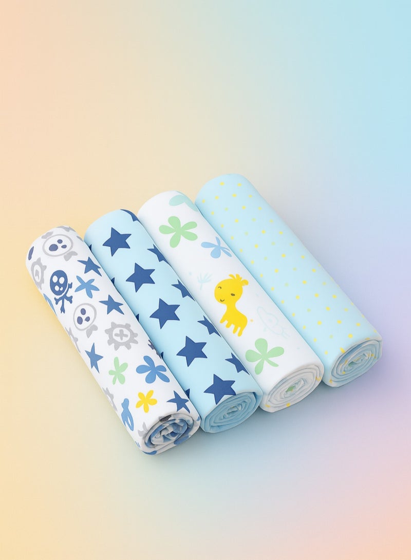 Kisunya 4pcs Swaddle Blanket - Neutral Baby Swaddle Blanket Set – Soft Cotton Newborn Swaddles with Simple and Elegant Love-Themed Designs, Unisex Baby Wraps for Boys and Girls, Ideal for Valentine’s Day, Sleeping, Cuddling, and Baby Shower Gifts - Image 1