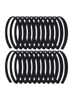 Lawie 20 Pack Women Plain Black Cloth Covered Thin Hard Plastic Headband Base Hairband Elastic Hair Hoop Holder Clasp Tiara Crown Headpiece Accessories Diy  - Image 2