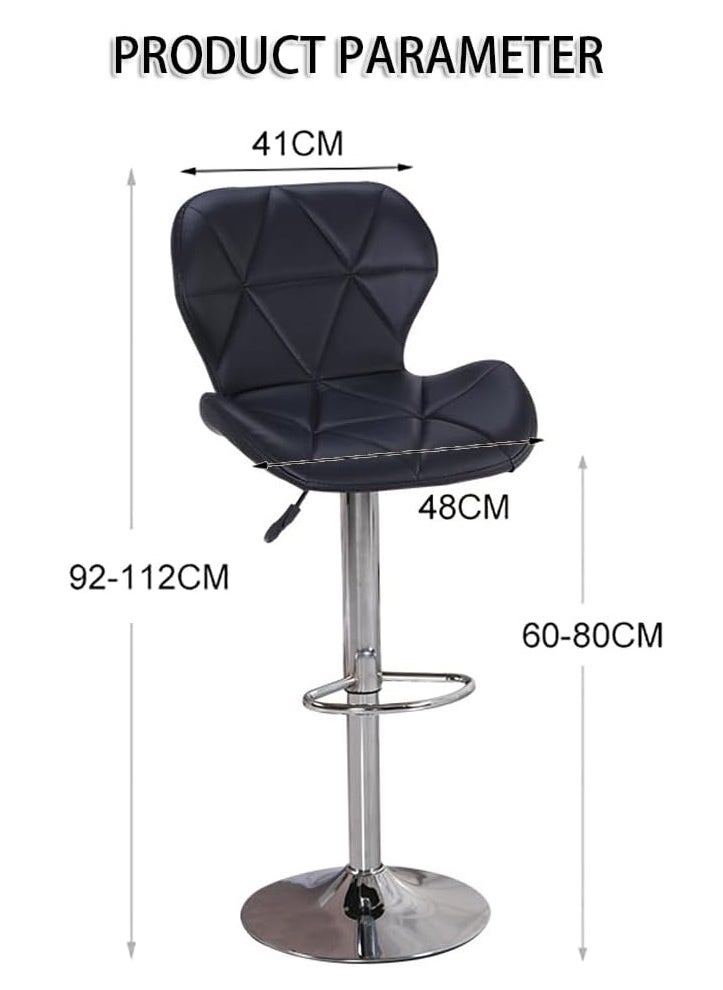 Generic Height Swivel Bar Stool, Bar Chairs with Back, Modern Kitchen Counter Height Barstools, Armless Kitchen Island Stool, for Home Bar Restaurant Kitchen (Black)  - Image 2