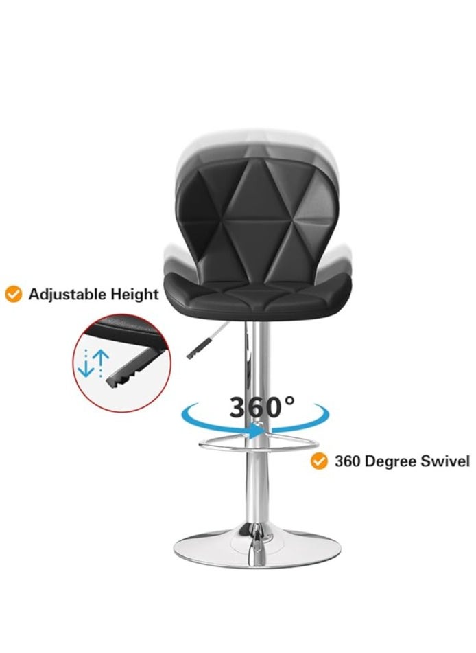 Generic Height Swivel Bar Stool, Bar Chairs with Back, Modern Kitchen Counter Height Barstools, Armless Kitchen Island Stool, for Home Bar Restaurant Kitchen (Black)  - Image 4