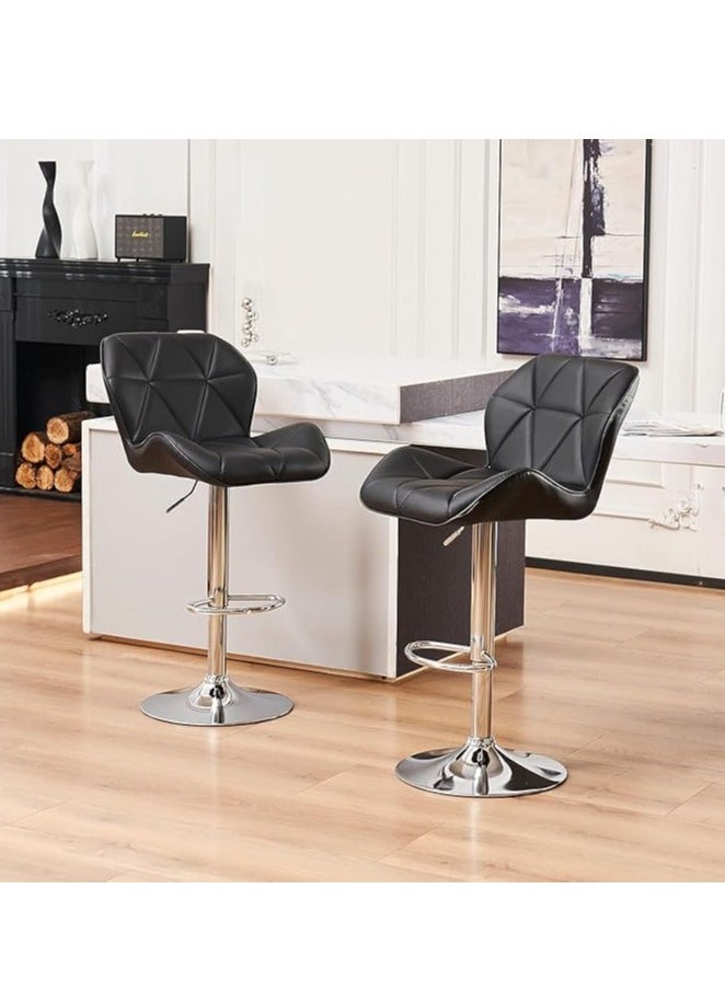 Generic Height Swivel Bar Stool, Bar Chairs with Back, Modern Kitchen Counter Height Barstools, Armless Kitchen Island Stool, for Home Bar Restaurant Kitchen (Black)  - Image 5