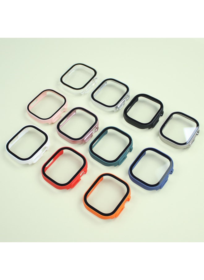 Generic - For Apple Watch 9/ Ultra Matte One-piece Case Apple Watch 10 Case IWatch Case-Color:4# White-Appearance Size:38mm - Image 1
