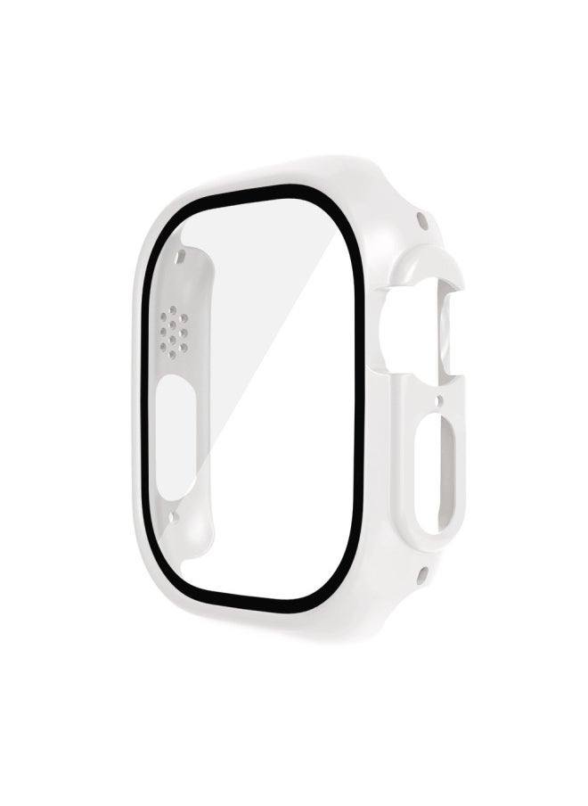 Generic - For Apple Watch 9/ Ultra Matte One-piece Case Apple Watch 10 Case IWatch Case-Color:4# White-Appearance Size:38mm - Image 1