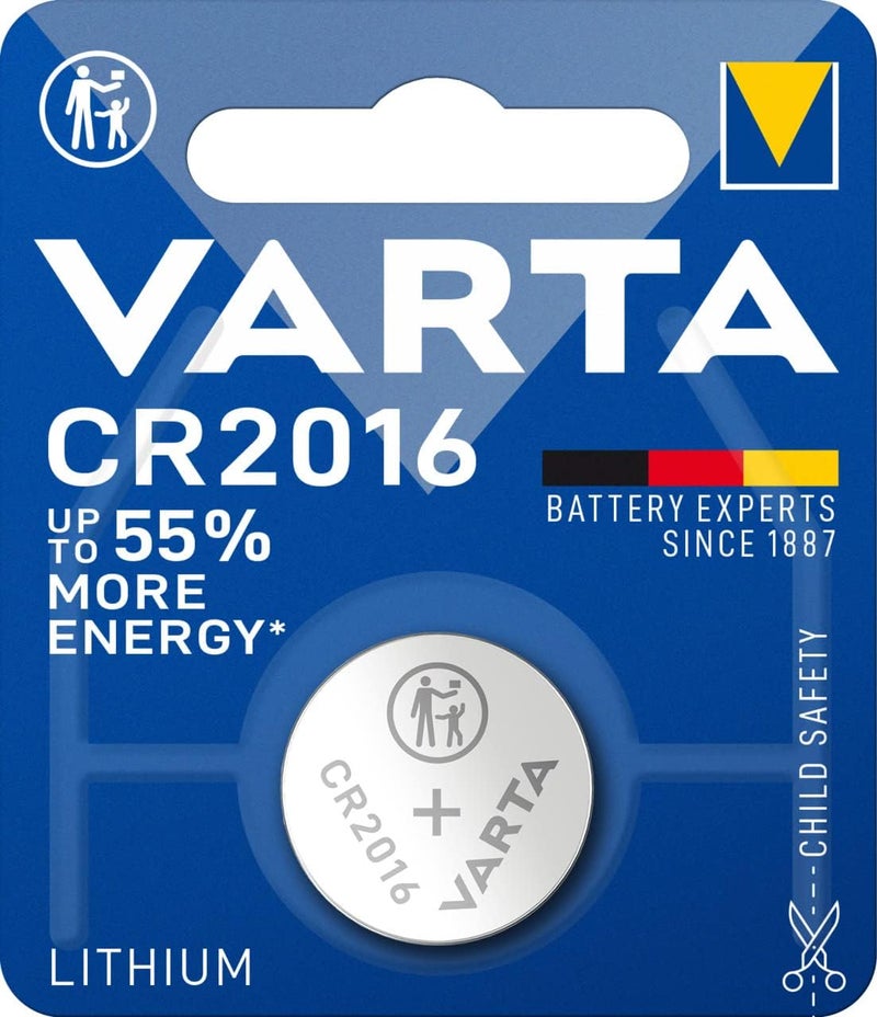 VARTA CR2016 Lithium Coin Battery | Long-Lasting Power for Everyday Devices | Reliable Performance | Child-Safe Packaging | 5-Year Shelf Life | Single Pack - Image 1