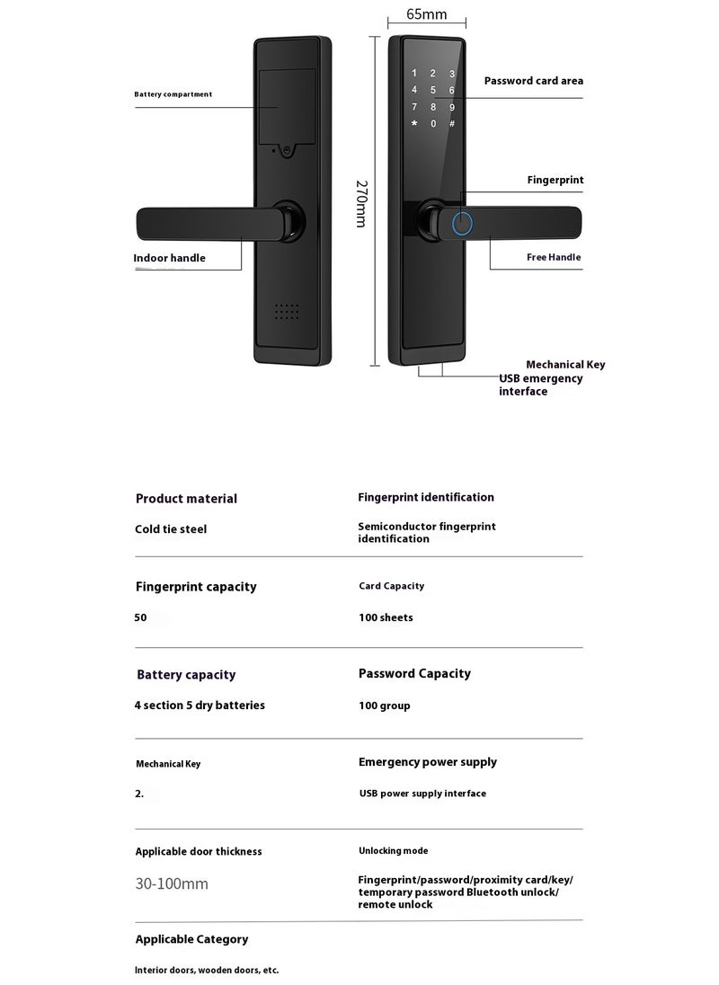 Sharpdo - Fingerprint Smart Lock,  Keyless Entry Door Lock, Electronic Smart Lock with tuya APP,  Fringerprint and Key, Password - Image 1