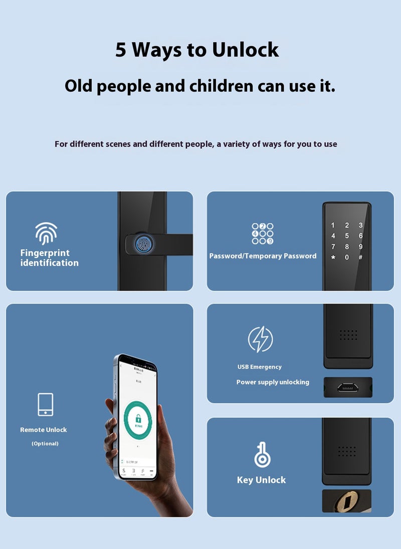Sharpdo - Fingerprint Smart Lock,  Keyless Entry Door Lock, Electronic Smart Lock with tuya APP,  Fringerprint and Key, Password - Image 1