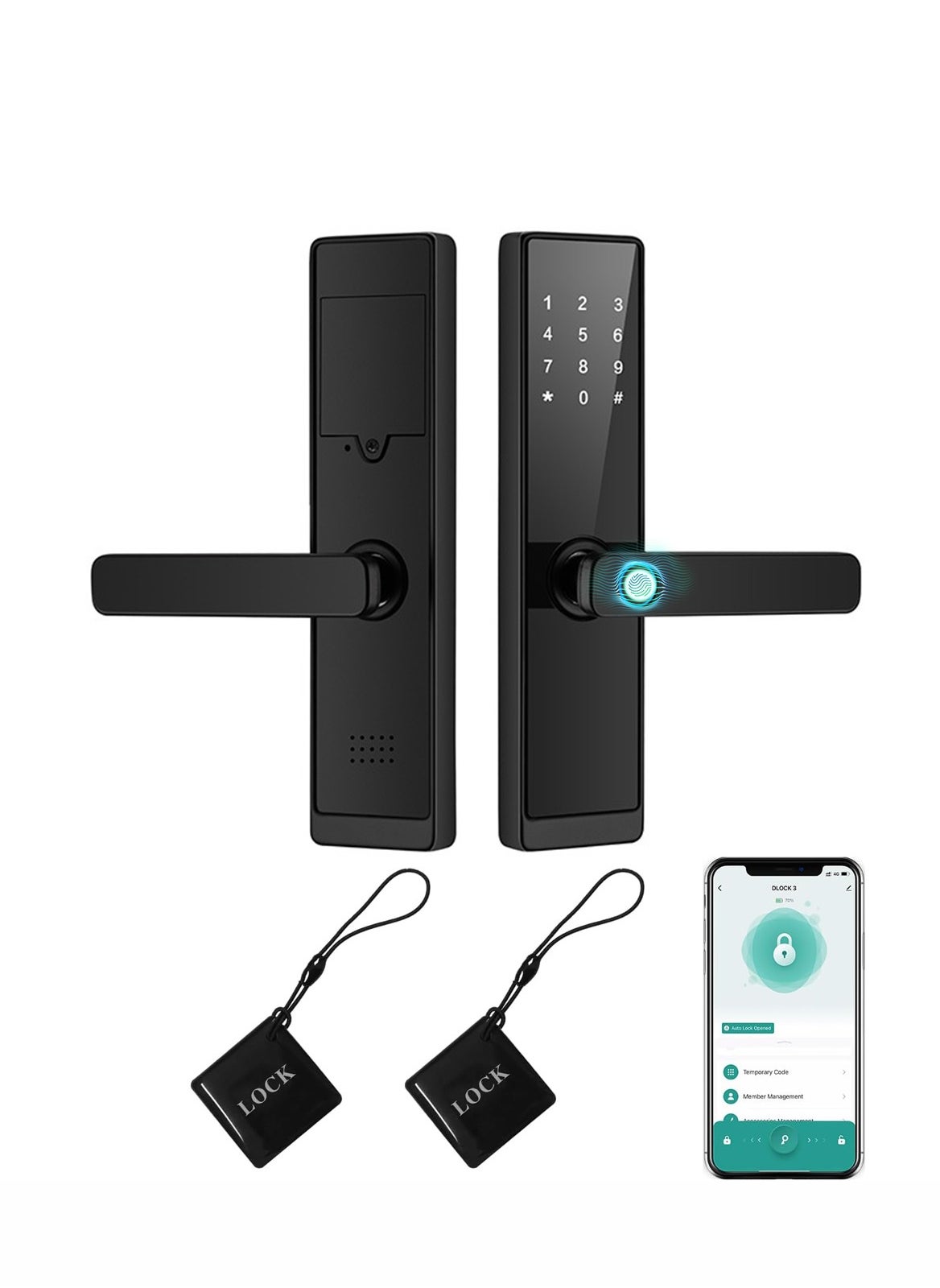 Sharpdo Fingerprint Smart Door Lock,  Keyless Entry Door Lock, Electronic Smart Lock with tuya APP,  Fringerprint and Key, Password 