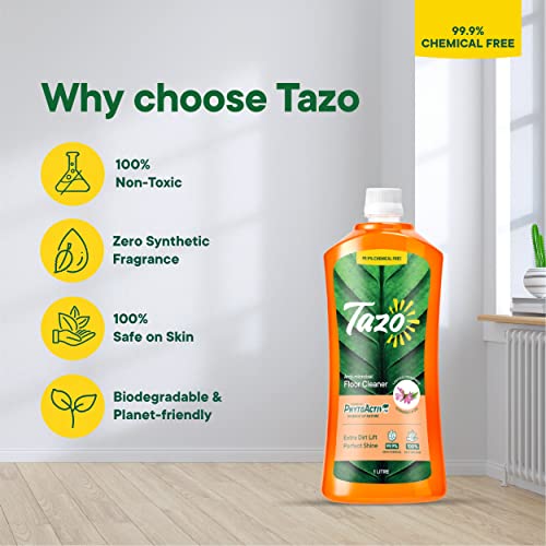 Tazo Floor Cleaner Liquid (1 Litre, Pack of 2), Antimicrobial Disinfectant Surface Cleaner, Biodegradable & Plant Powered Floor Cleaner With Extra Dirt Lift, Kills 99.99% Germs, Baby & Pet Safe - Image 5